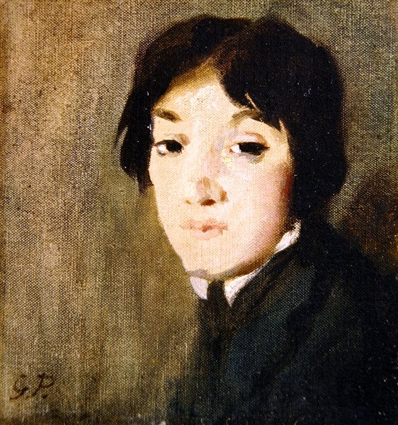 Estudo da cabeça para o retrato da Hon. Lady Packe, c.1909 (óleo sobre tela) de Glyn Warren Philpot