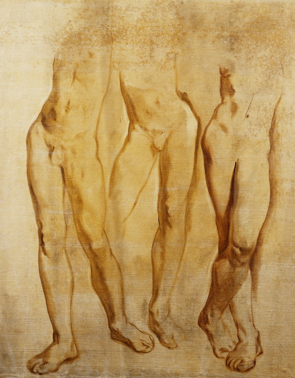 Três estudos de um nu masculino em pé de Glyn Warren Philpot
