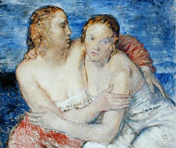 Duas Meninas, um Retrato das Peças do Artista de Glyn Warren Philpot