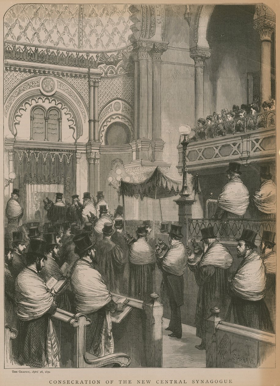 Consagração da Nova Sinagoga Central (gravura) de Godefroy Durand