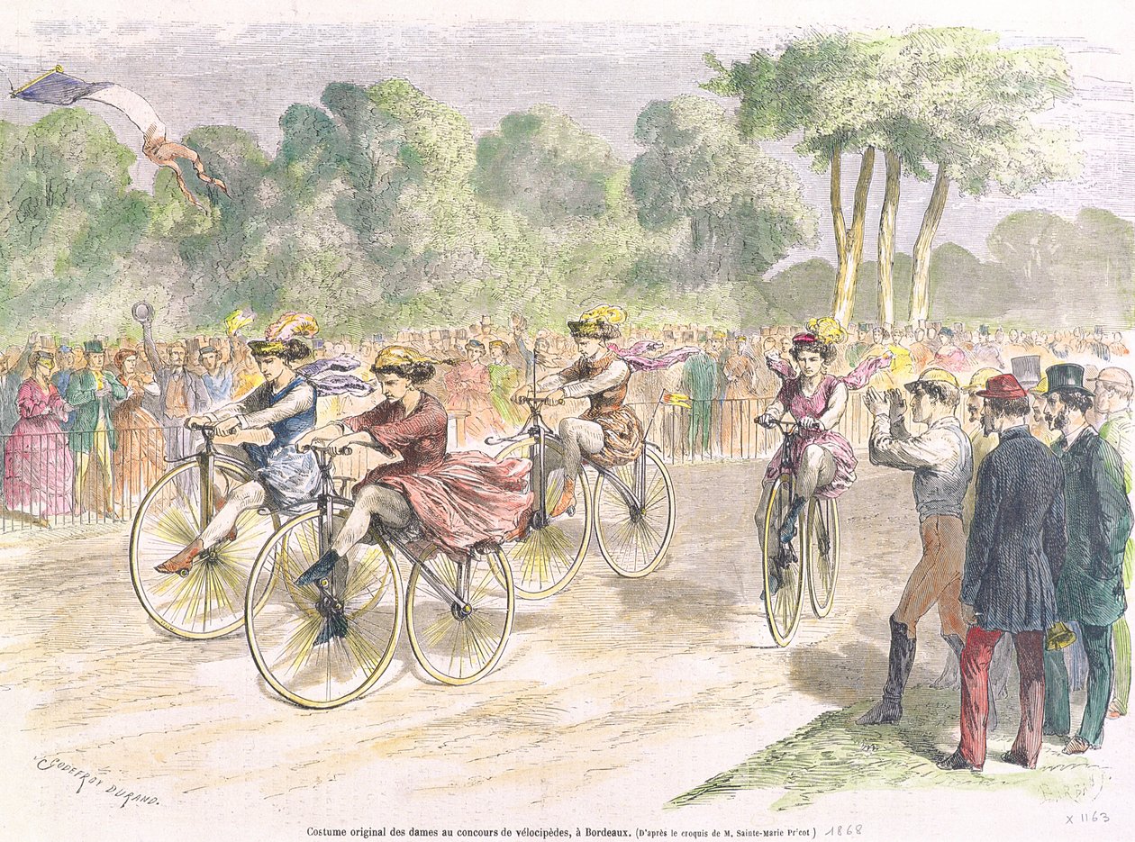 Trajes originais para a corrida de Velocípedes em Bordeaux de Godefroy Durand