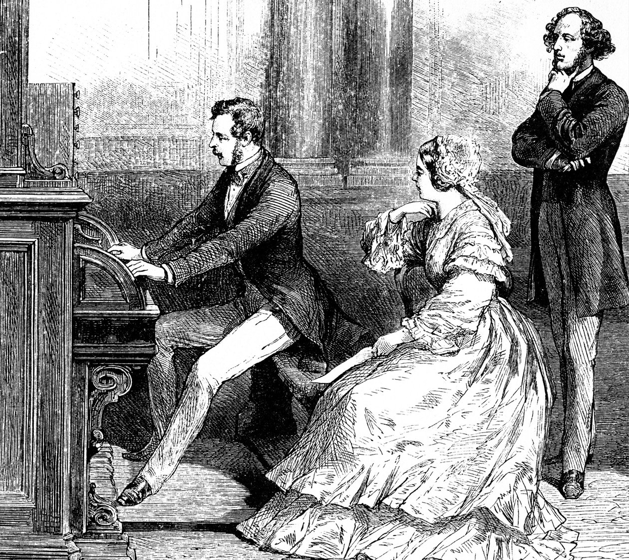 Rainha Vitória a ver o Príncipe Alberto tocar o órgão a Felix Mendelssohn de Godefroy Durand