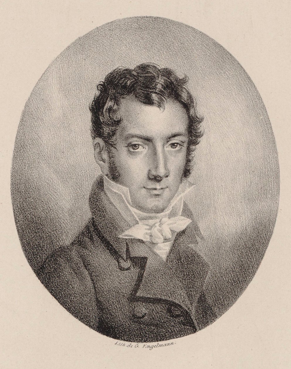 Retrato do violinista e compositor Josef Mayseder 1789-1863. de Godefroy Engelmann