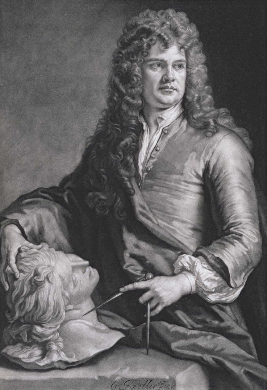 Grinling Gibbons (1648-1721) de Godfrey Kneller