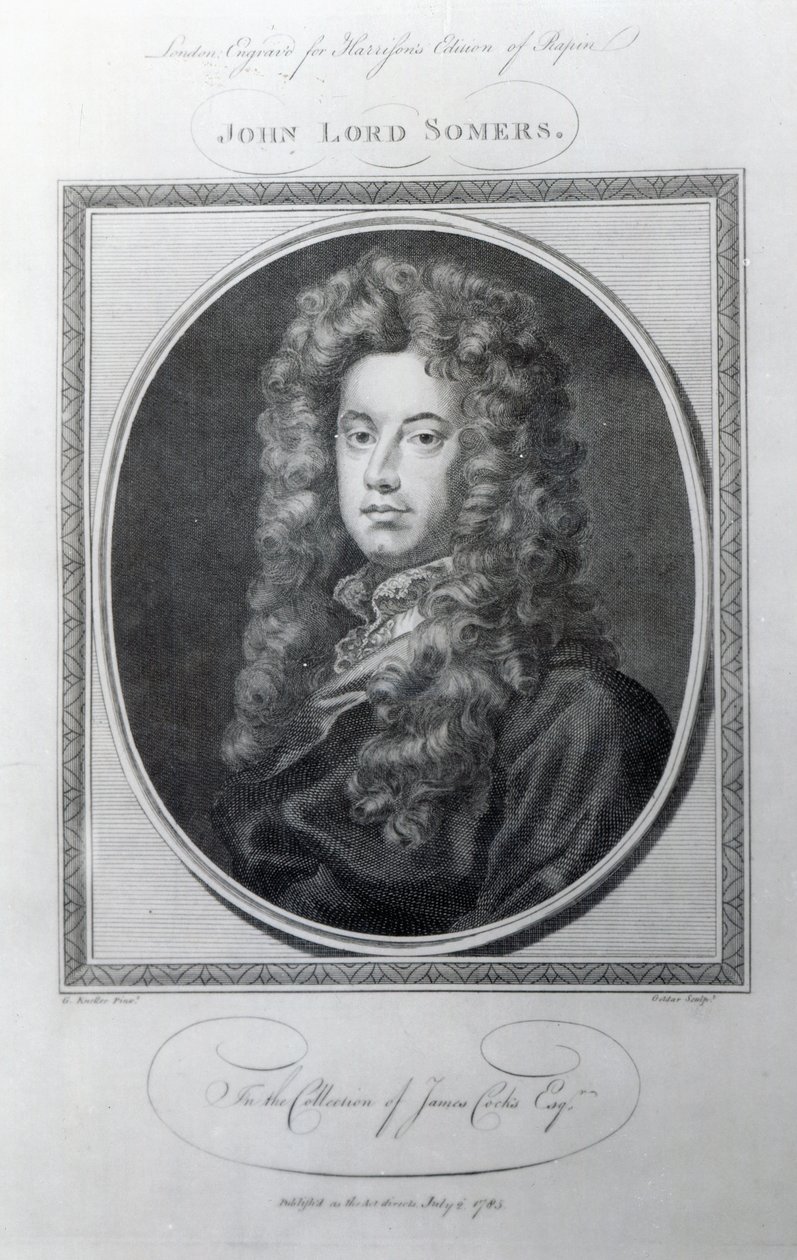John, Lord Somers, gravado por John Golder, 1785 de Godfrey Kneller