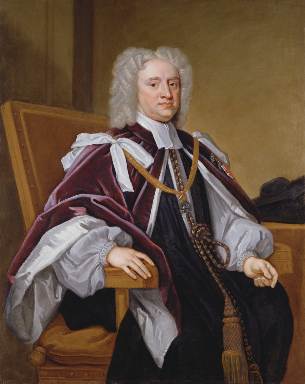 Retrato do Bispo Trelawny, um dos Sete Bispos que apresentaram uma petição contra a Declaração de Indulgência de James II e foram julgados por difamação de Godfrey Kneller