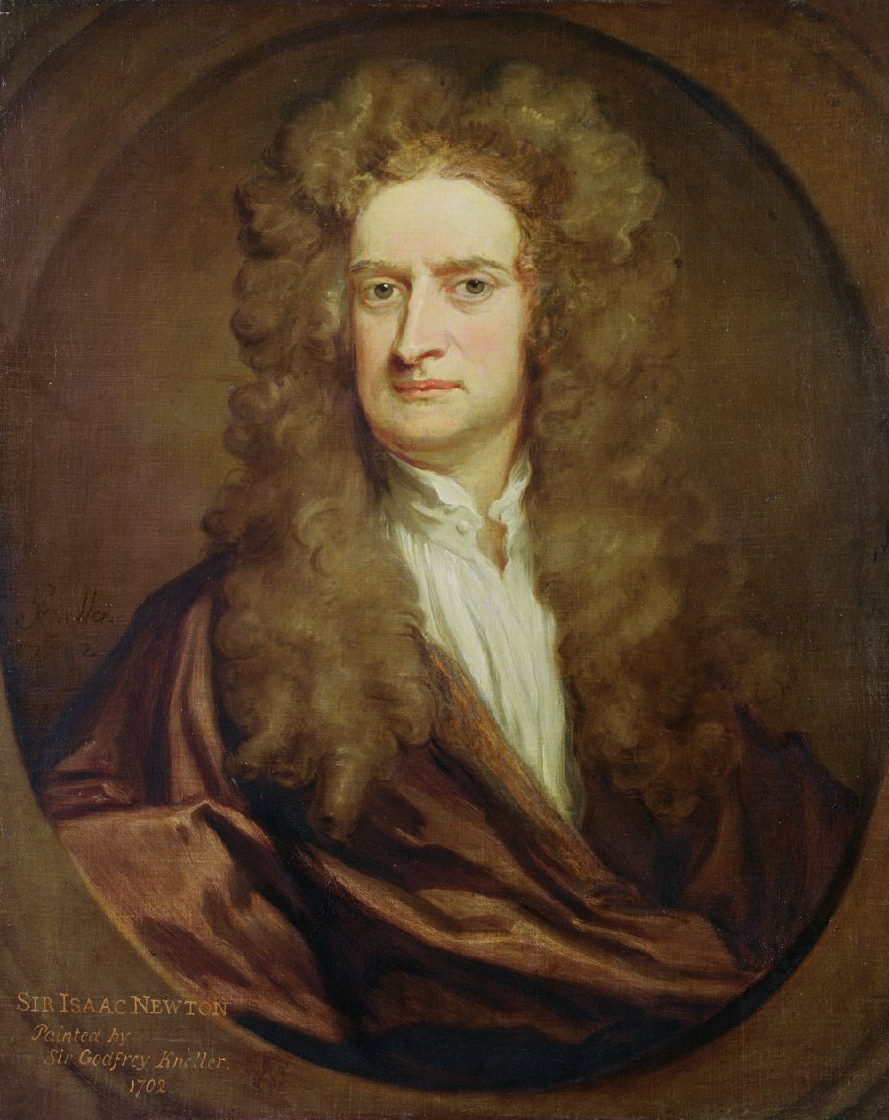Retrato de Isaac Newton (1642-1727) 1702 de Godfrey Kneller