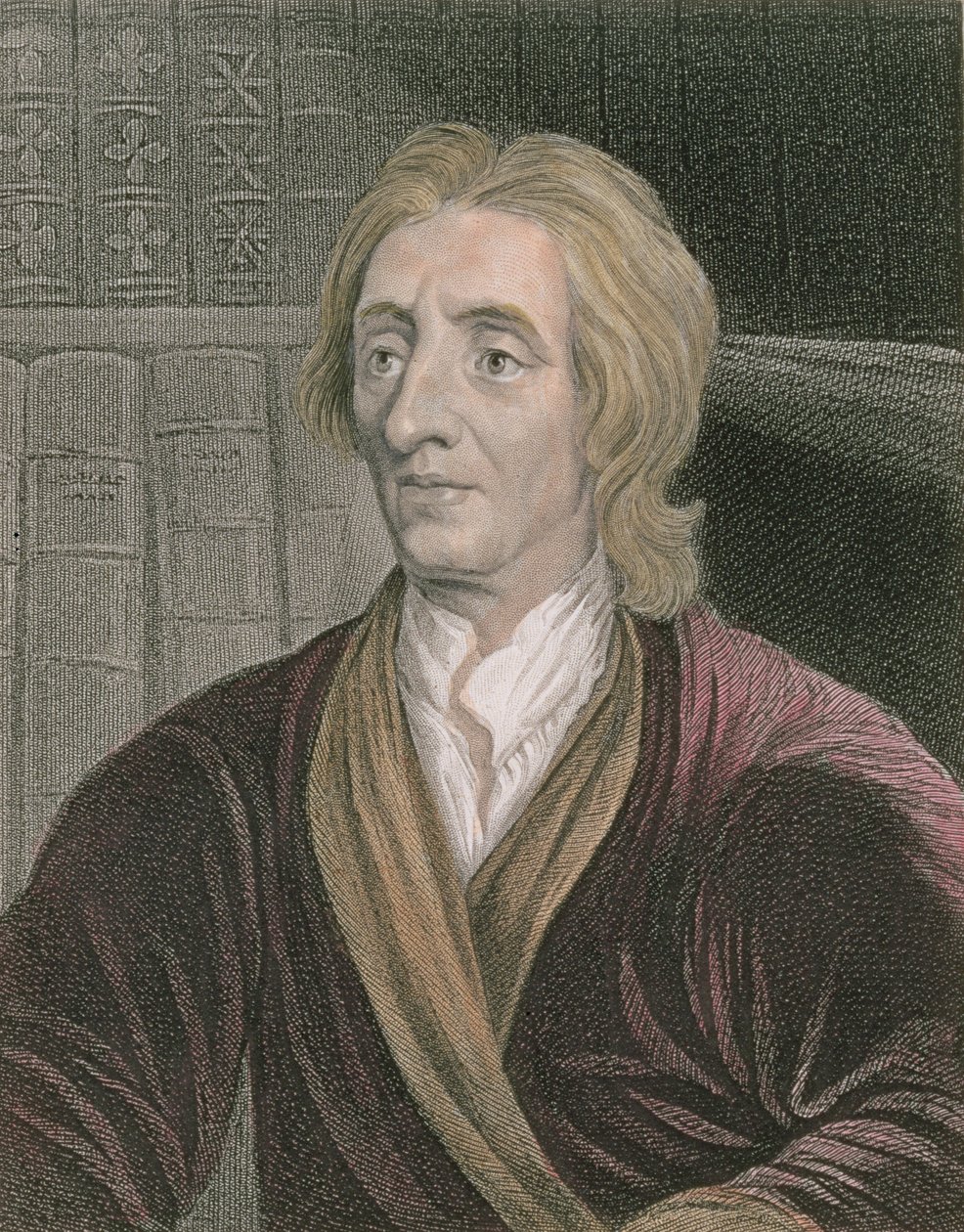 Retrato de John Locke (1632-1704) gravado pelo pub James Posselwhite (1798-1884). de William Mackenzie de Godfrey Kneller