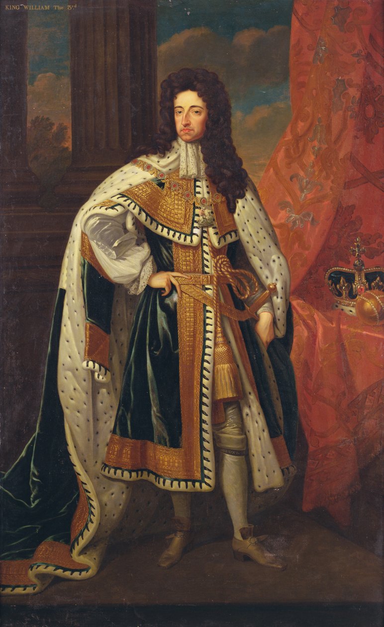 Rei Guilherme nos Robes do Estado, c.1690 (óleo sobre tela) de Godfrey (after) Kneller