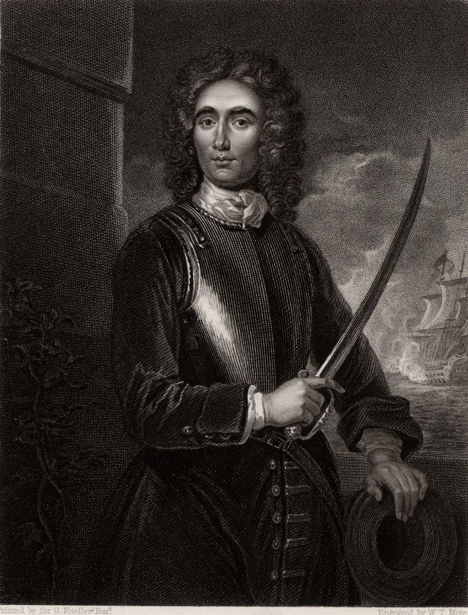 Retrato de John Benbow de Godfrey (after) Kneller