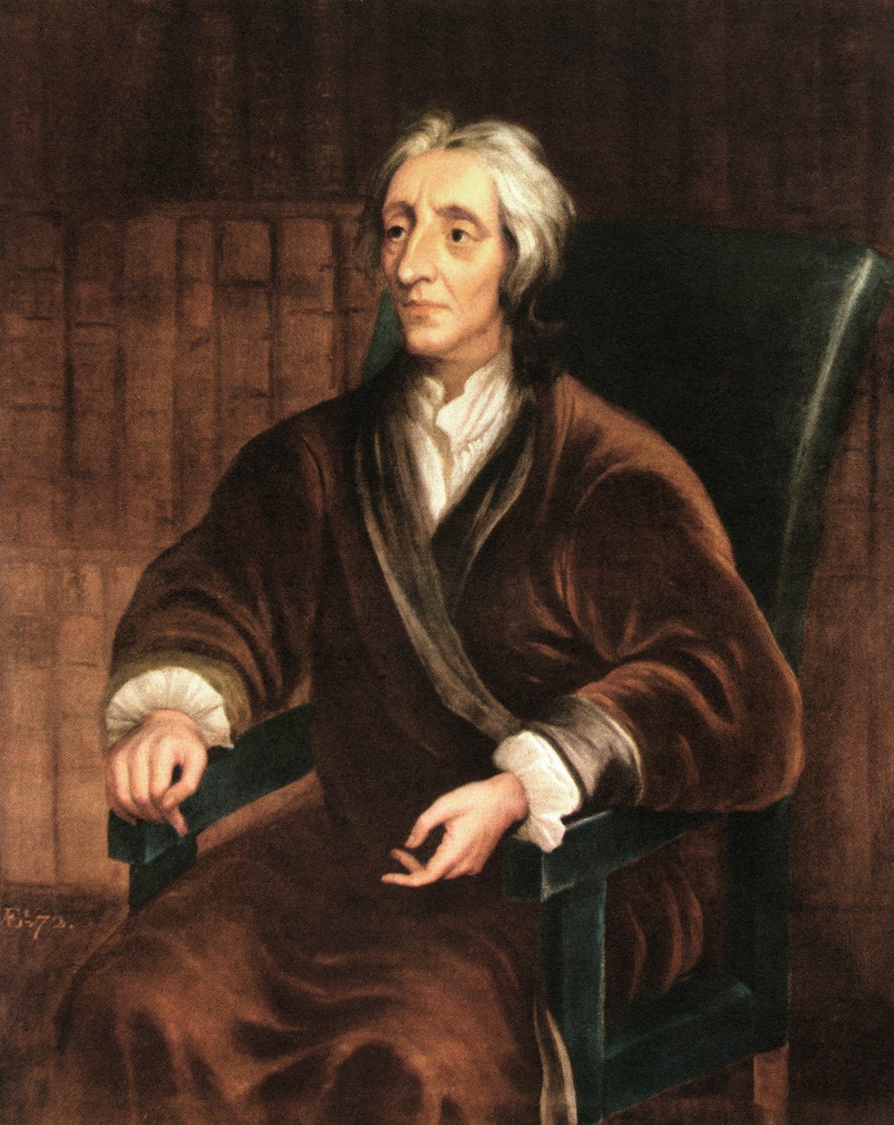 Retrato de John Locke, impresso em 1944 (gravura) de Godfrey (after) Kneller