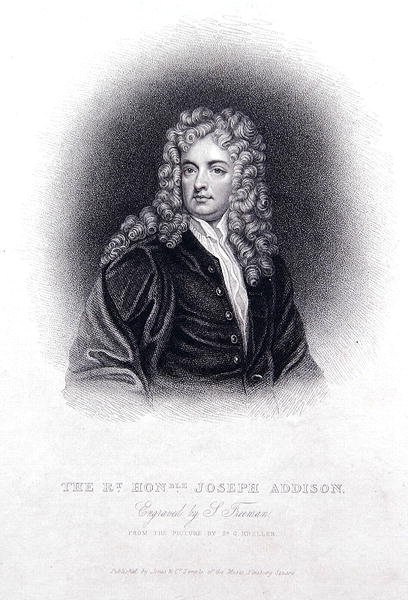 The Rt Hon Joseph Addison (gravura) de Godfrey (after) Kneller