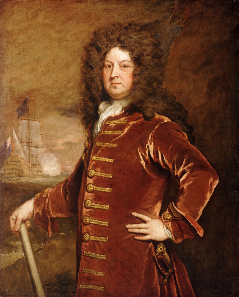 Almirante George Churchill (1654-1710), finais do século XVII a inícios do século XVIII (pintura a óleo) de Godfrey Kneller