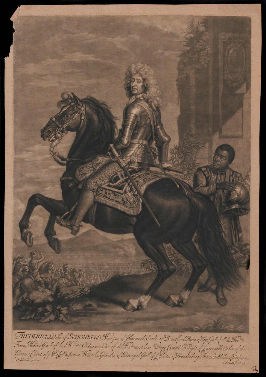 Frederick Duke de Schonberg [sic], marquês de Harwich, Earle de Bransford de Godfrey Kneller