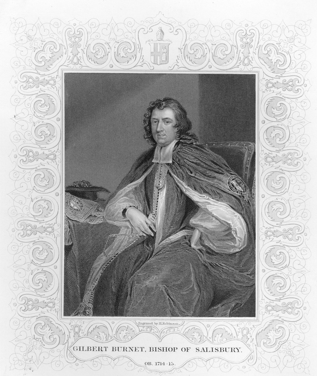 Gilbert Burnet, Bispo de Salisbury, gravado por H. Robinson de Godfrey Kneller