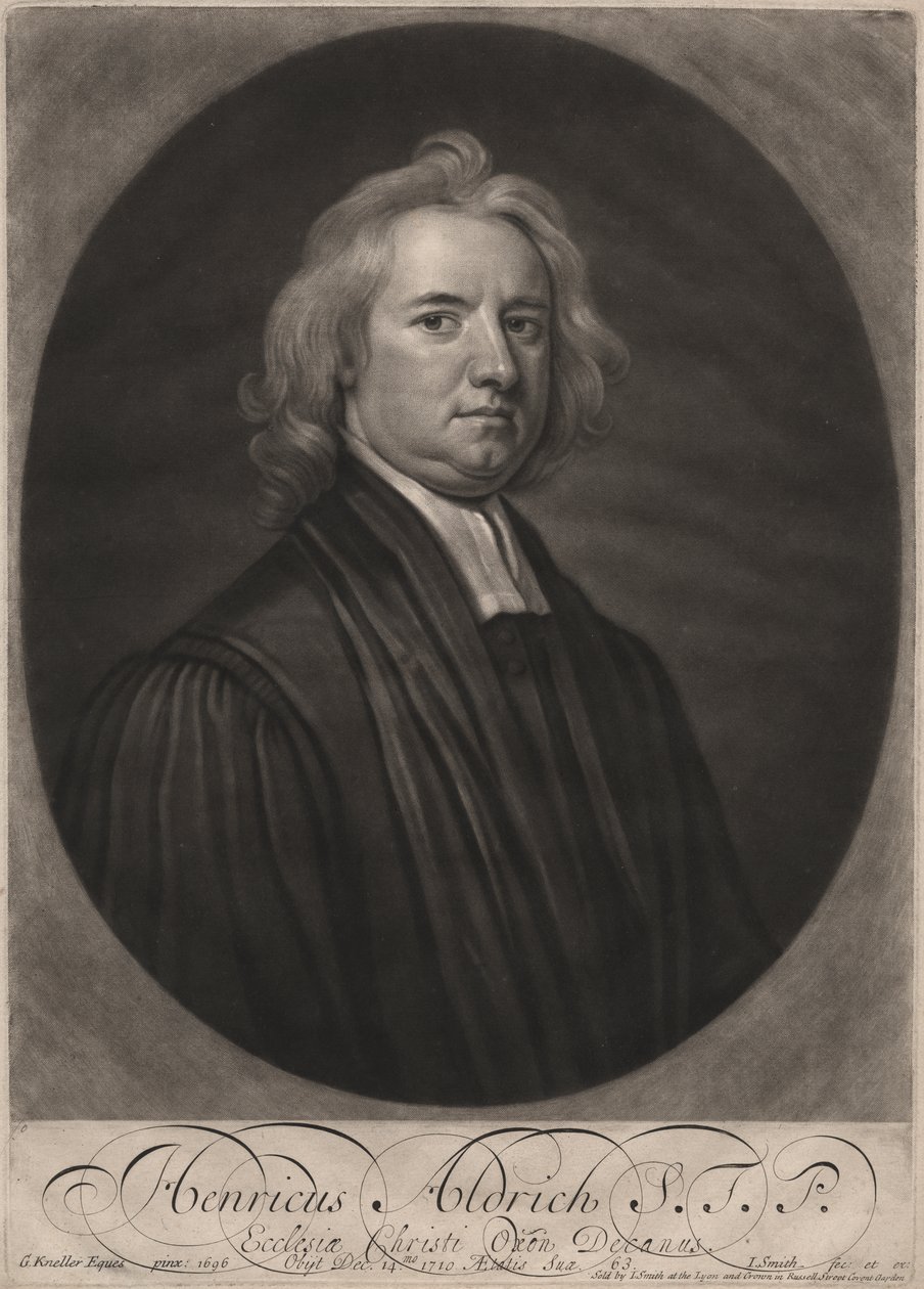 Henricus Aldrich, gravado por John Smith (1652-1743), 1696 (mezzotint) de Godfrey Kneller