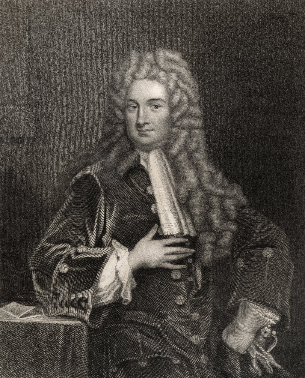 John Radcliffe, gravado por H. Cook, da &39;National Portrait Gallery, Volume I&39;, publicado em 1820 de Godfrey Kneller