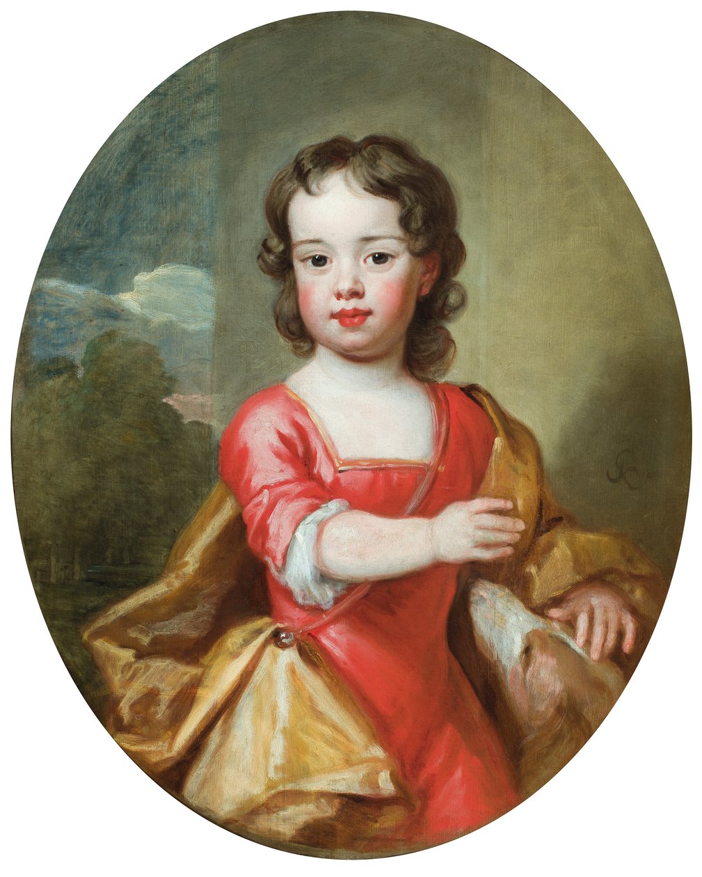Retrato de Algernon Seymour, conde de Hertford, mais tarde 7.º duque de Somerset, quando era criança, com cerca de 4 anos, c.1688 (óleo sobre tela) de Godfrey Kneller