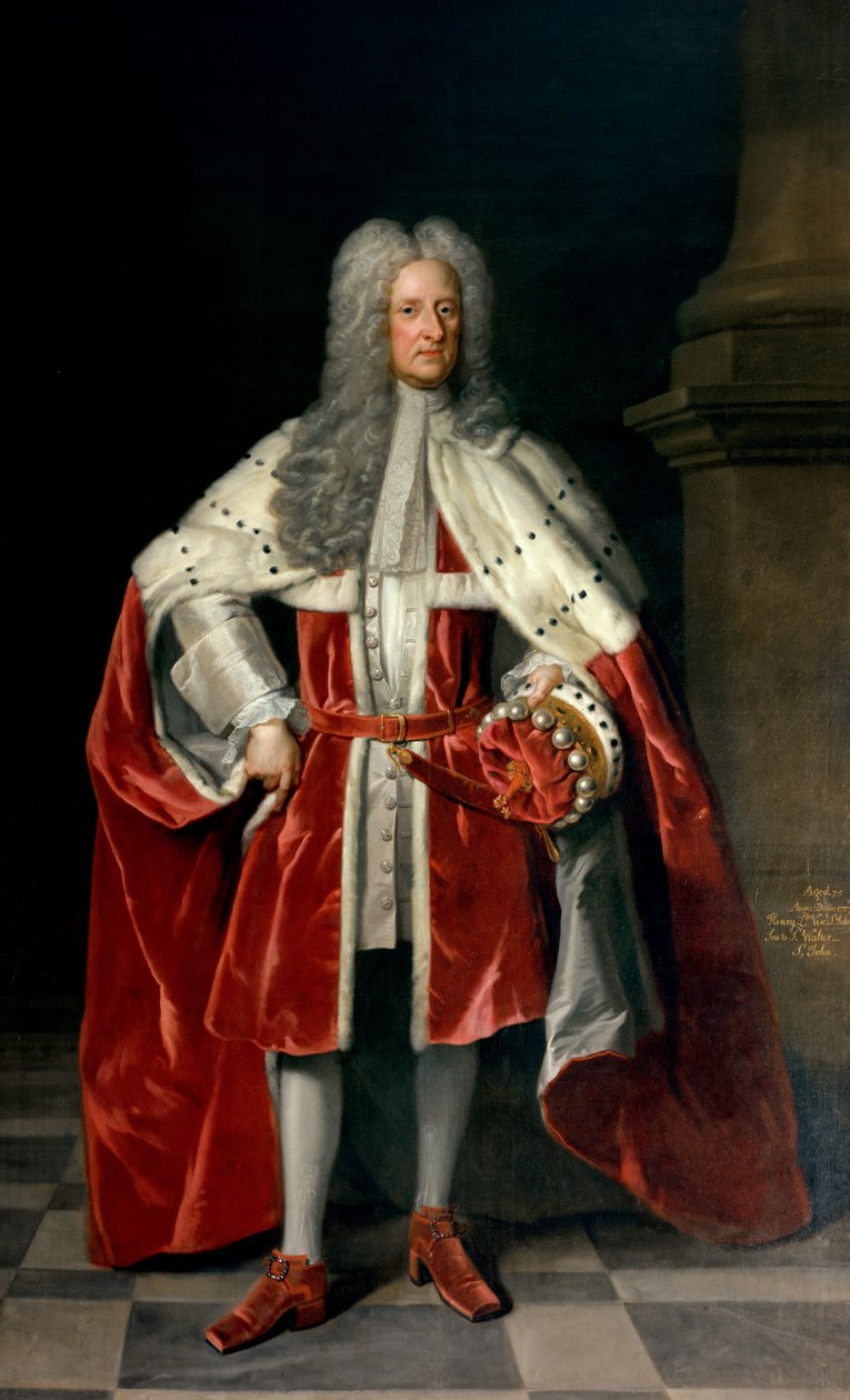Retrato de Henrique, 1º visconde São João (1652-1742) em suas vestes de coroação, 1727 de Godfrey Kneller