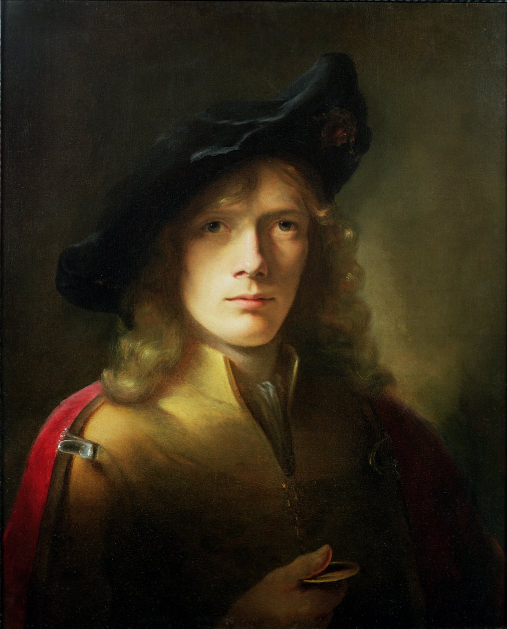 Retrato, de, um, homem jovem, segurando, um, medalha de Godfrey Kneller