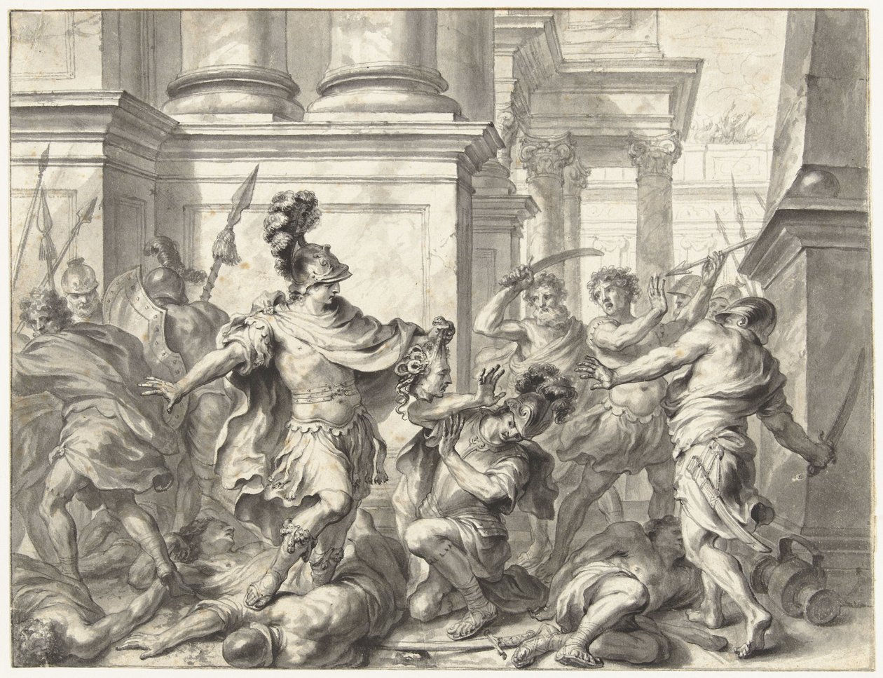 Perseu mostra a cabeça da Medusa de Godfried Maes