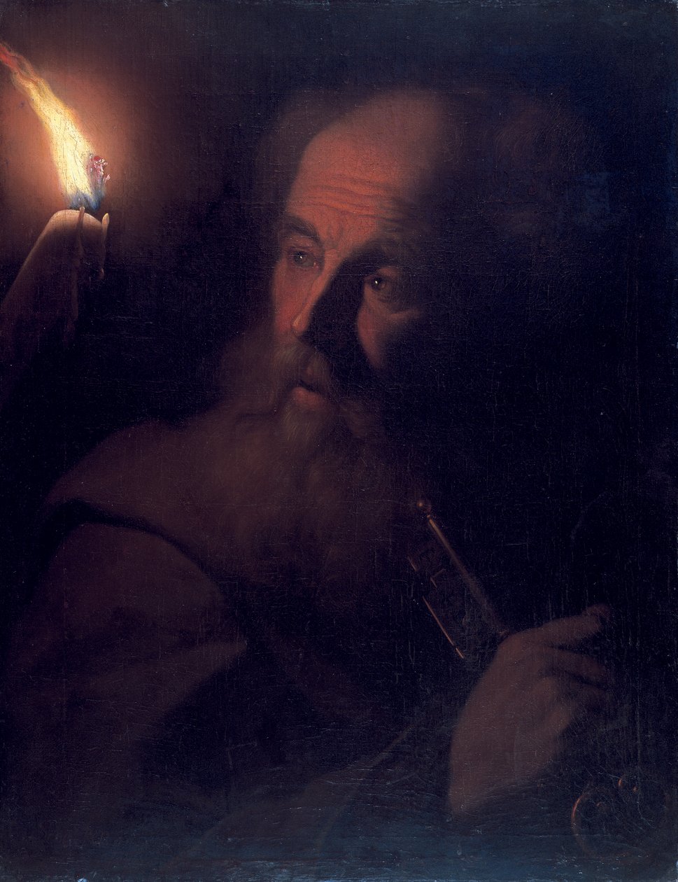 São Pedro à luz de velas, c.1700-06 de Godfried Schalcken