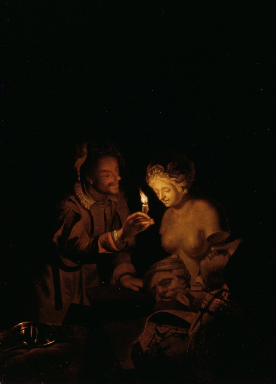 Pigmalião e Galatéia (painel) de Godfried Schalcken