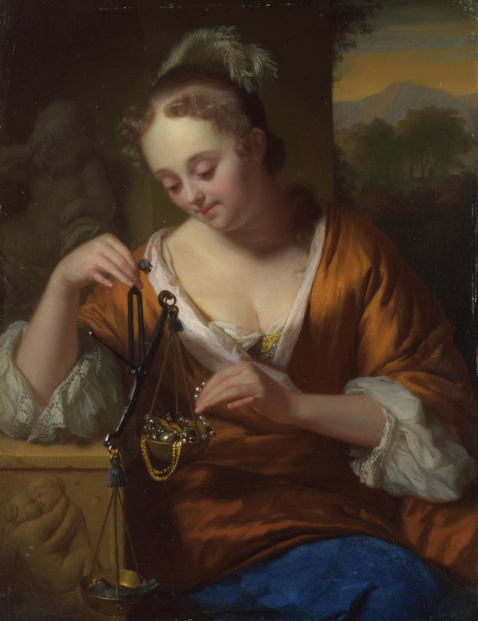 Alegoria da Virtude e das Riquezas, c. 1665-1667 de Godfried Cornelisz Schalcken