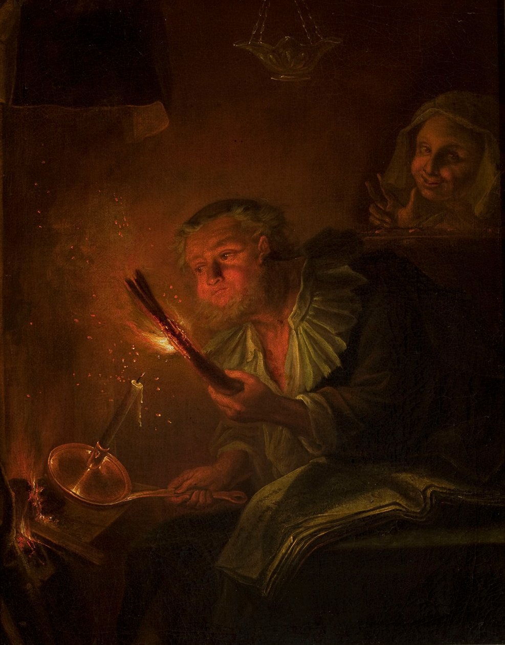 Homem com uma tocha de Godfried Schalcken