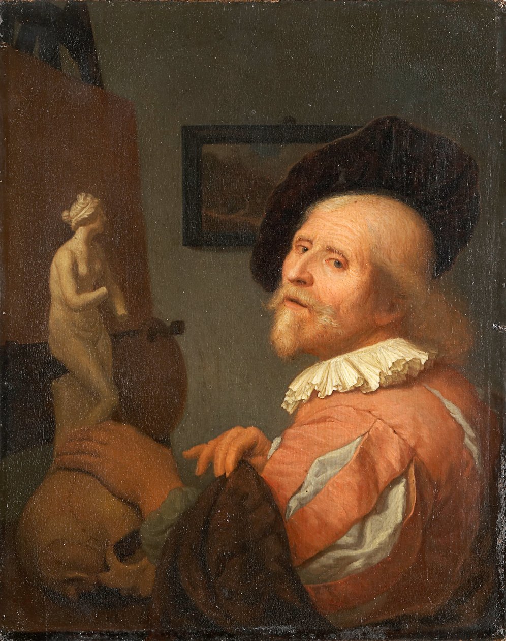 Retrato de um Artista no Seu Estúdio de Godfried Schalcken