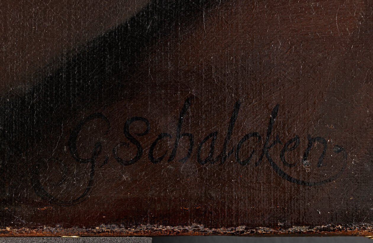 Auto-retrato (detalhe), antes de 1706 (óleo sobre tela) de Godfried Schalcken
