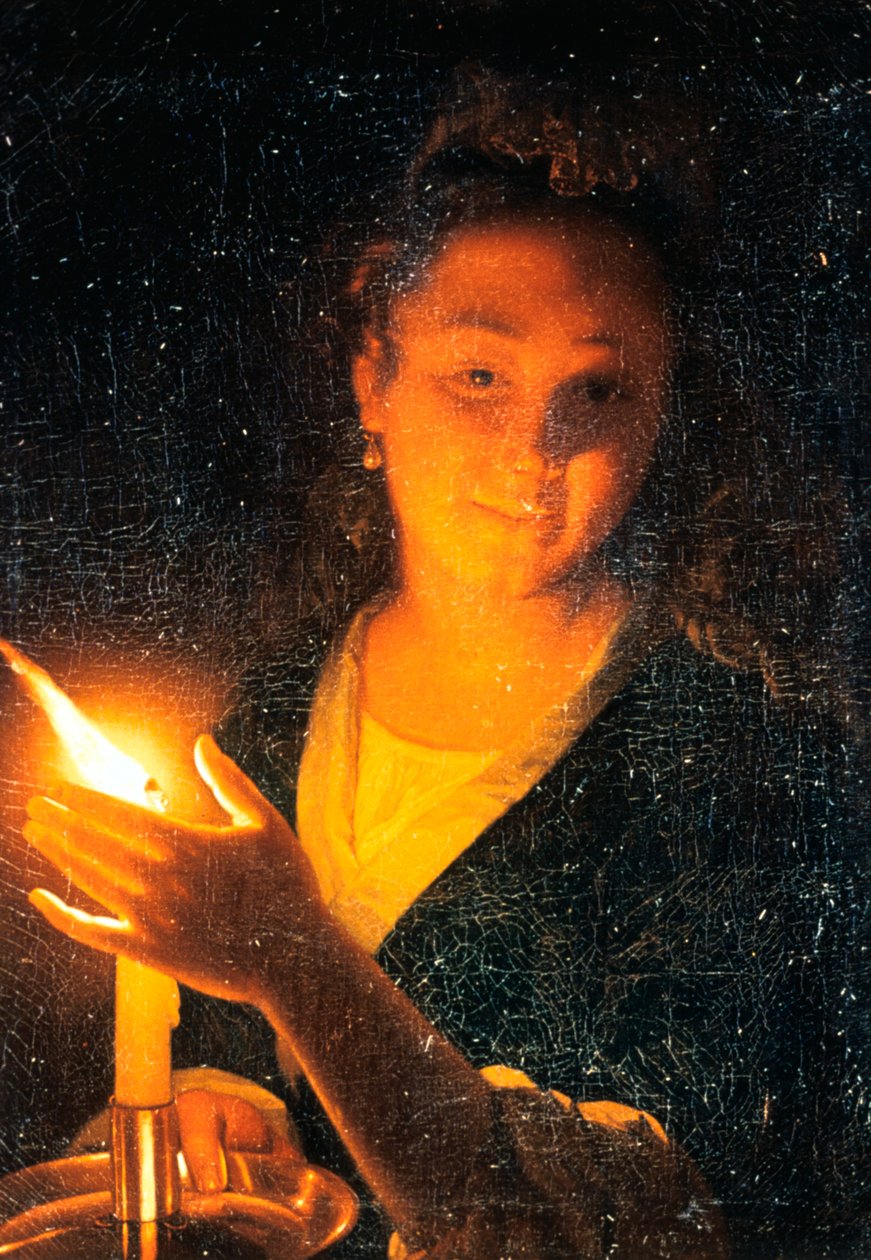 Mulher com vela, final dos anos 1660 de Godfried Schalcken