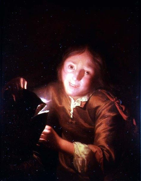 Um Jovem Rapaz Segura uma Vela Por Detrás de uma Máscara de Halloween de Godfried Schalcken
