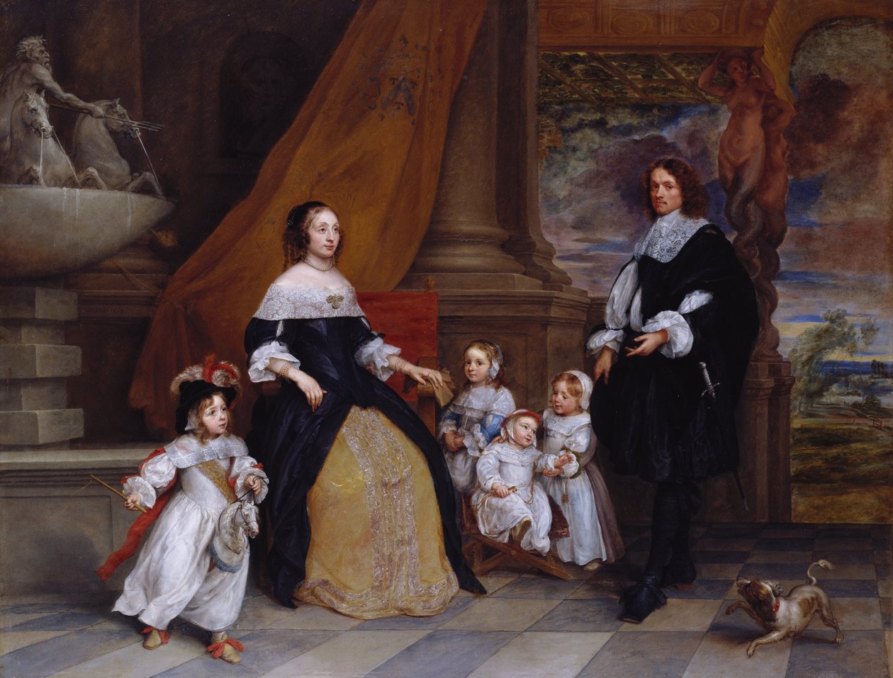 Família de Jan-Baptista Anthoine de Gonzales Coques