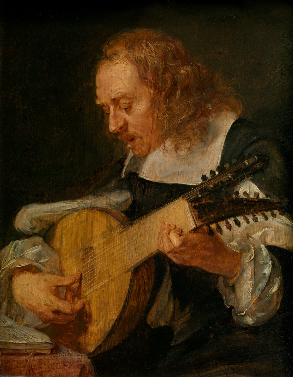 Audição (óleo sobre painel) de Gonzales Coques