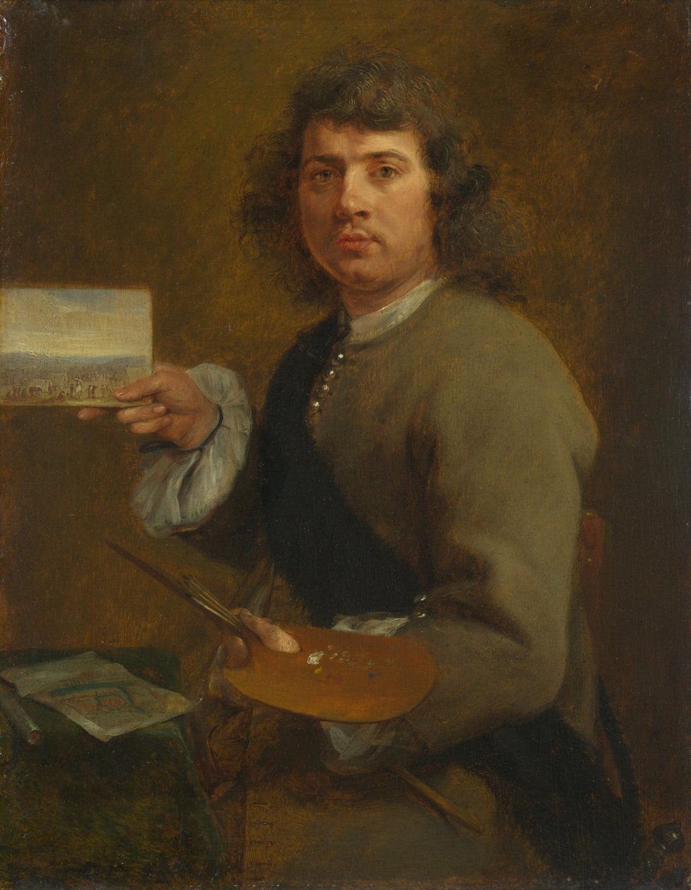 Vista Retrato de Robert van den Hoecke 1622-1688. Da Série Os Cinco Sentidos, antes de 1661. de Gonzales Coques