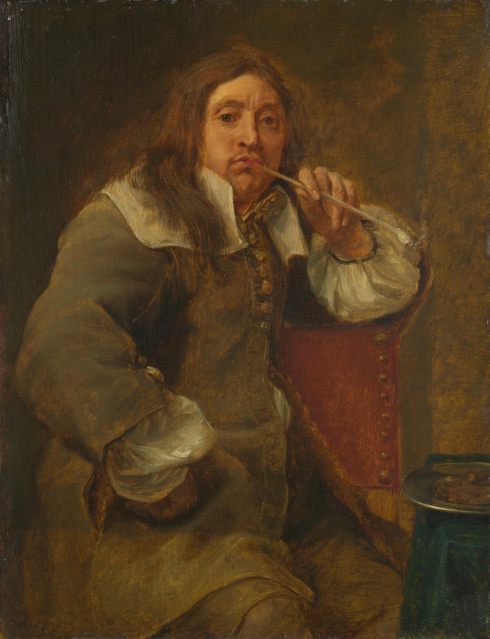 Olfato Retrato de Lucas Faydherbe 1617-1697. Da Série Os Cinco Sentidos, antes de 1661. de Gonzales Coques