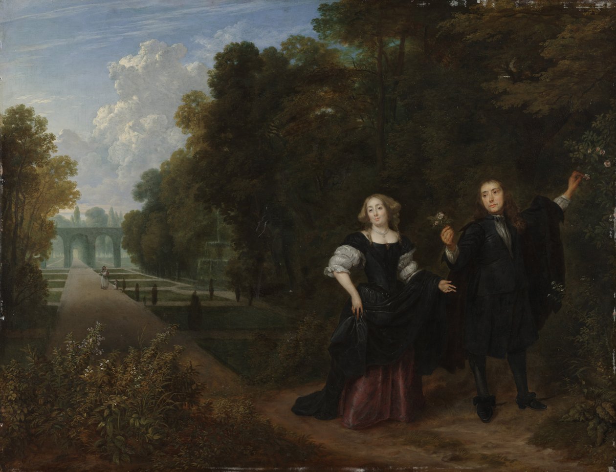 The Promenade (óleo sobre cobre) de Gonzales Coques