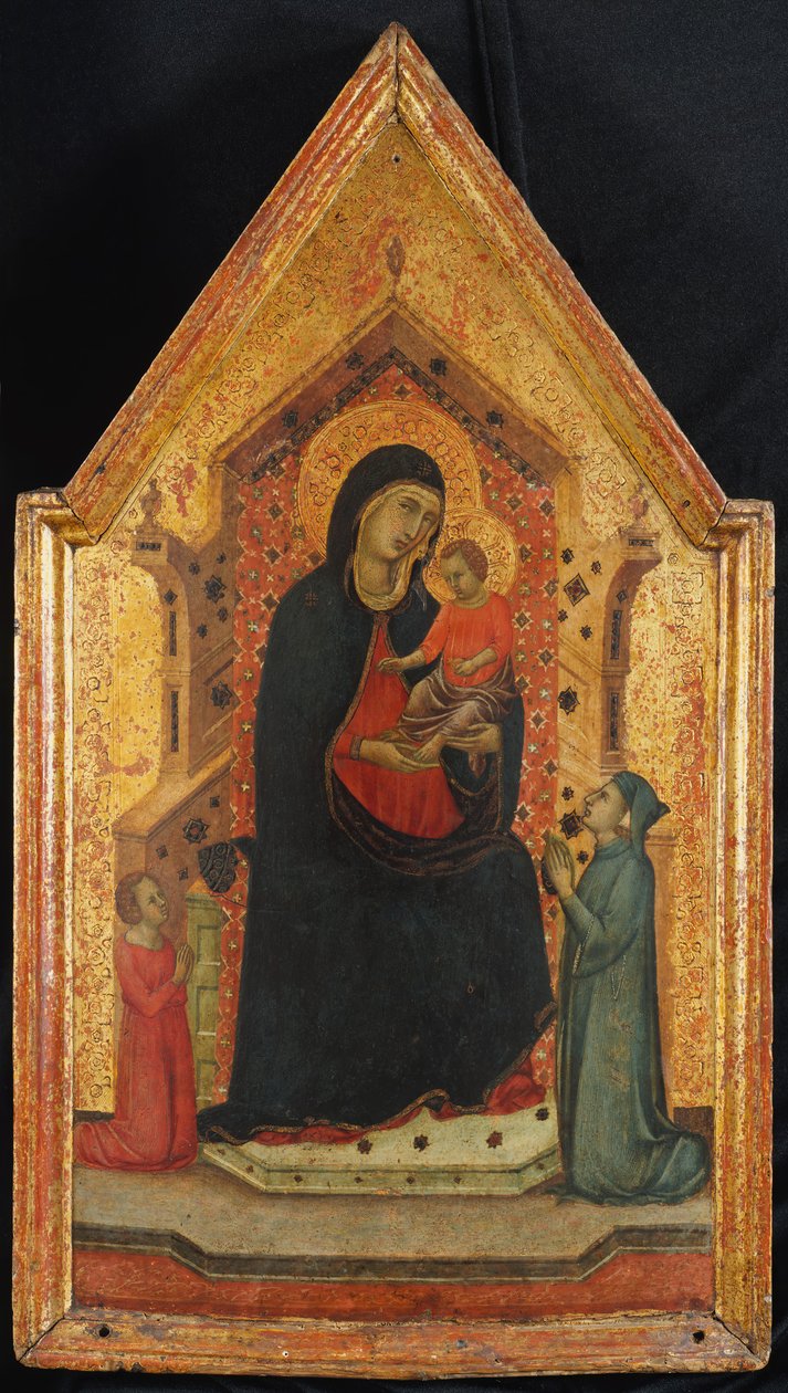 Madonna e criança entronizada com dois doadores, 1315-30. de Goodhart Master