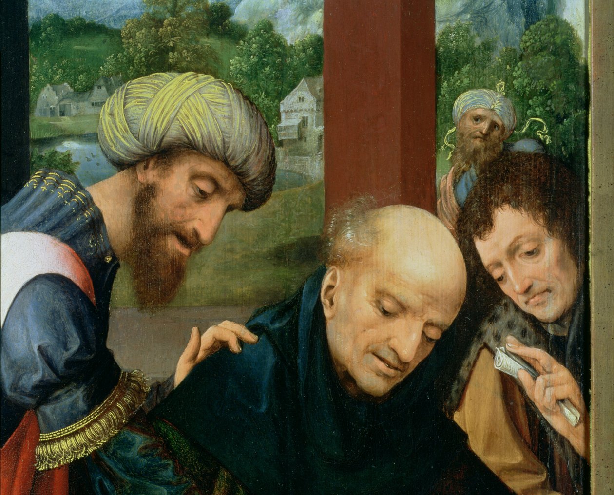 Santa Catarina e os filósofos (detalhe dos filósofos), ver 80755 de Goossen van der Weyden