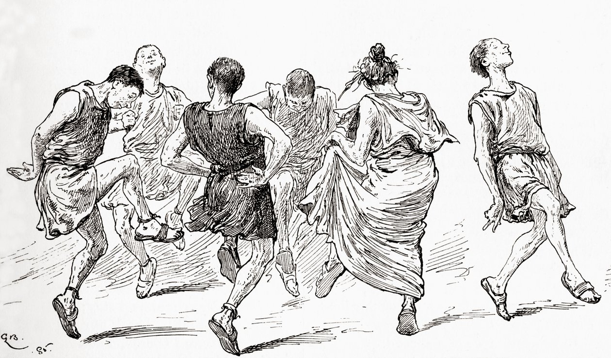 Uma cena de William Shakespeares tocar Sonho de Uma Noite de Verão, Ato V, Cena 1, Uma Dança, de The Works of William Shakespeare, publicado em 1896 de Gordon Frederick Browne