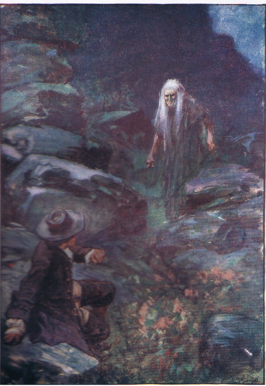Tudo isso enquanto a mulher temerosa se aproximava, do pub Lorna Doone. Pela W & R Chambers Ltd, 1921 de Gordon Frederick Browne
