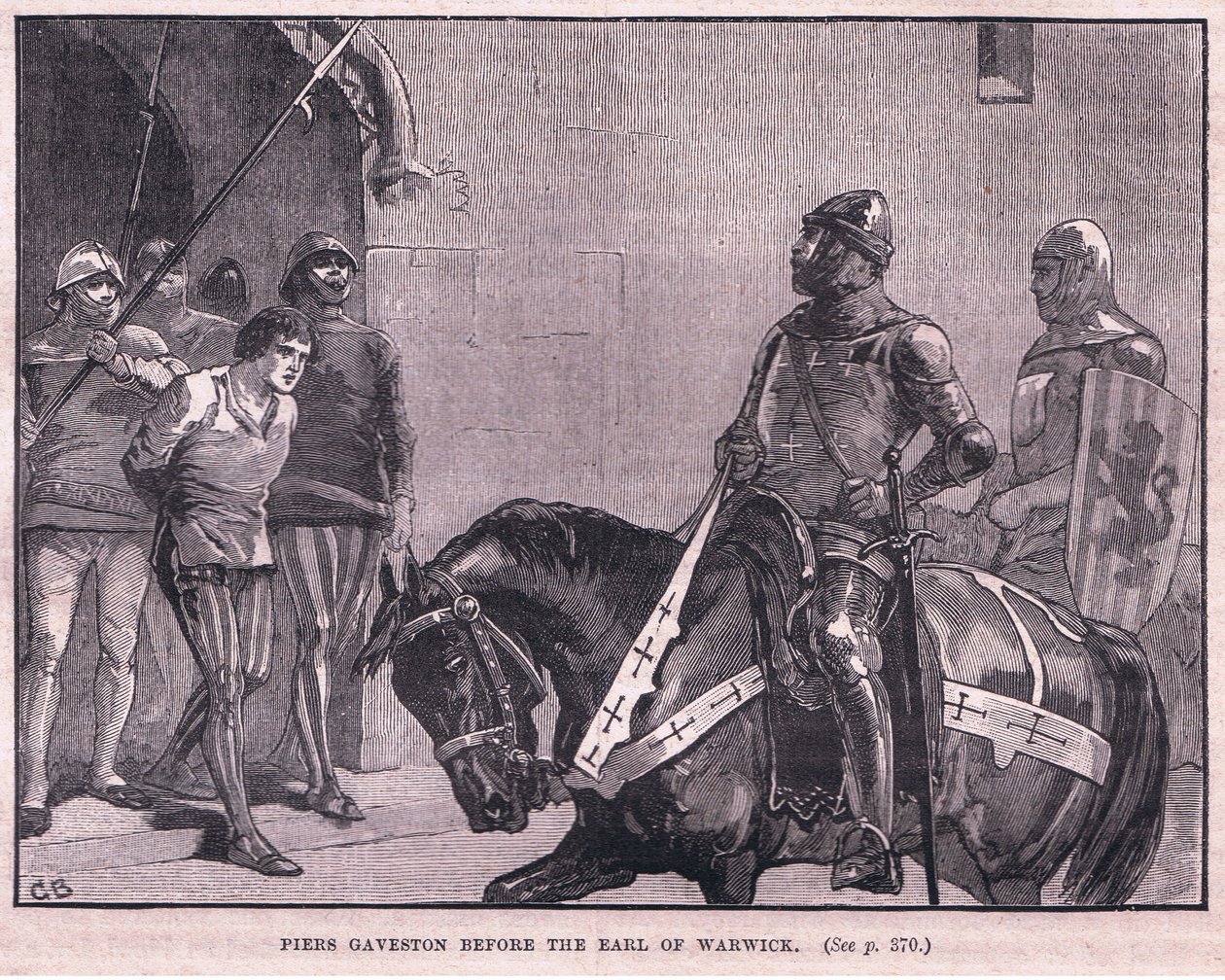 Pier Gaveston antes do conde de Warwick AD 1312 de Gordon Frederick Browne