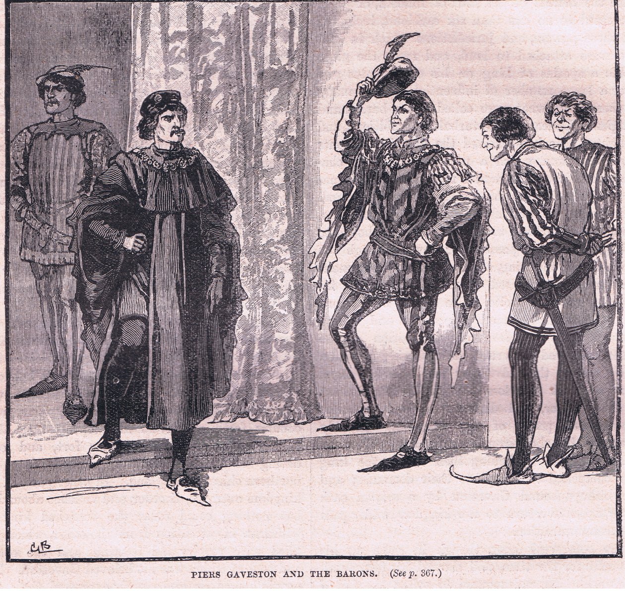 Piers Gaveston e os barões AD 1309 de Gordon Frederick Browne