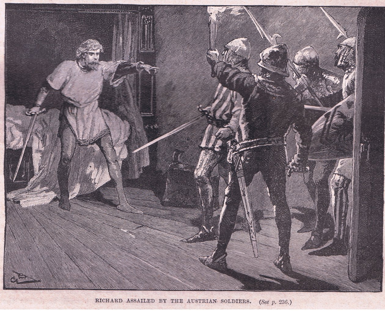 Richard assaltado pelos soldados austríacos AD 1192 de Gordon Frederick Browne