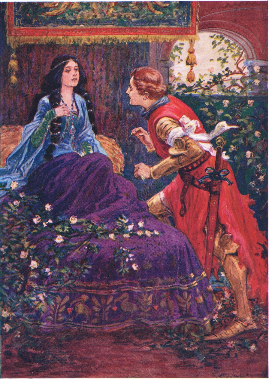 O príncipe desperta a bela adormecida, ilustração para &39;histórias infantis de Tennyson&39; por Nora Chesson de Gordon Frederick Browne