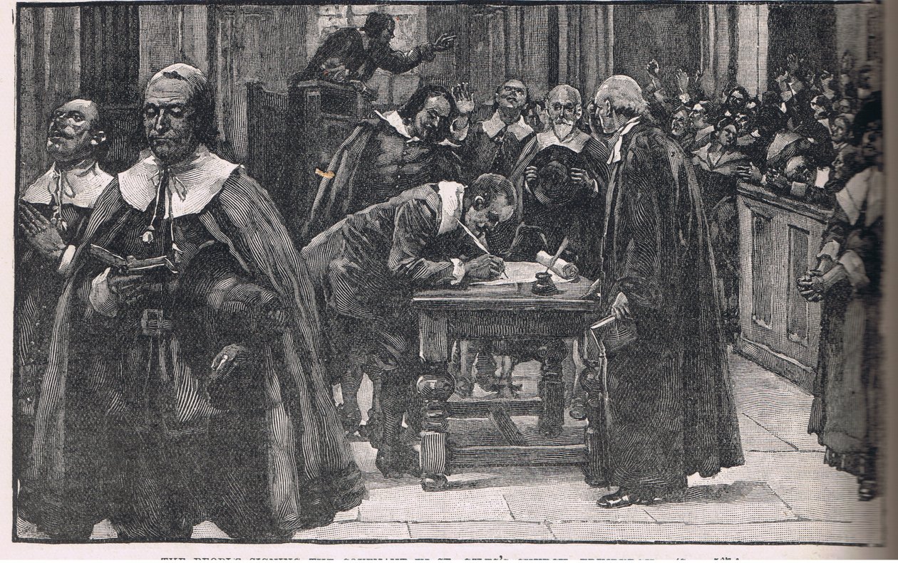 As pessoas que assinam o pacto da igreja de St Giles em Edimburgo 1638 de Gordon Frederick Browne