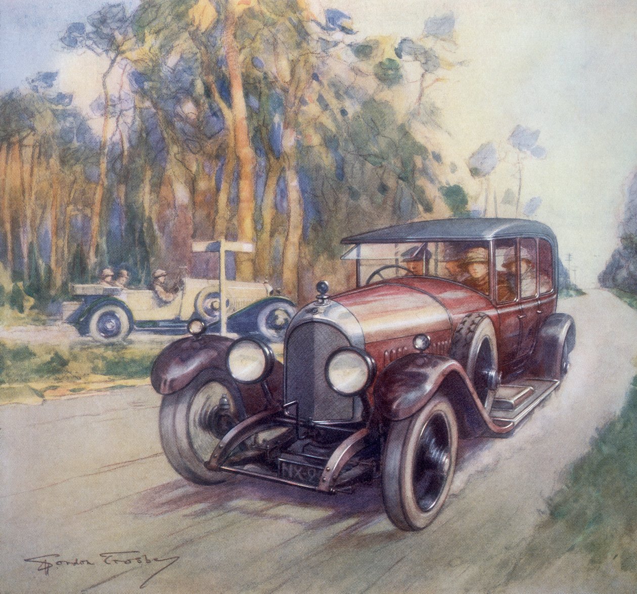 Cartaz publicitário de carros Bentley, 1927 de Gordon Crosby