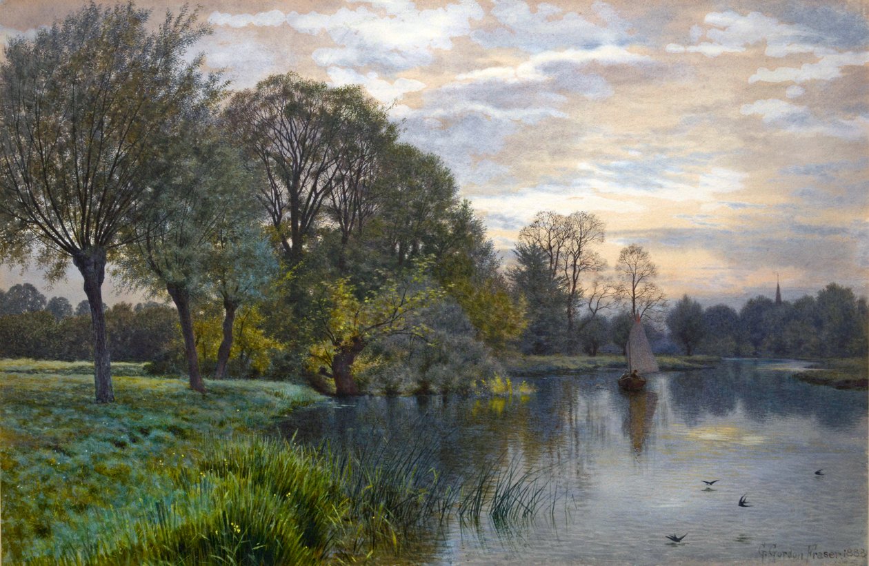 O rio Great Ouse ao pôr do sol de Gordon Fraser