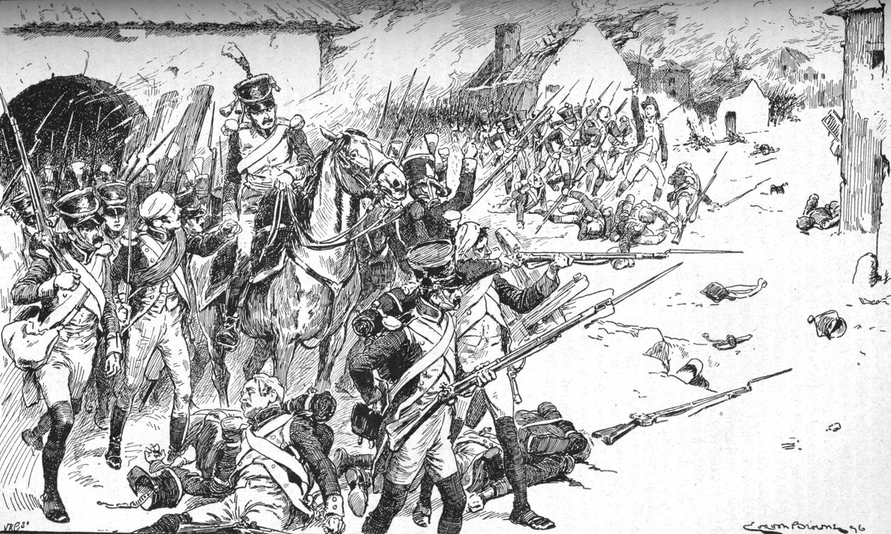 Coluna após coluna forçaram seu caminho para a vila, apenas para serem lançadas de volta, 1896, 1902 de Gordon Frederick Browne